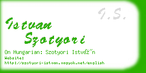 istvan szotyori business card